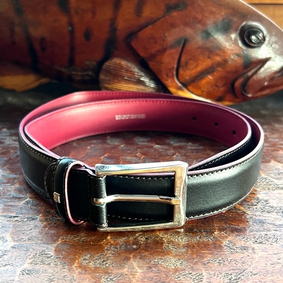 Miguel Bellido Black Leather Belt Size 36 In Excellent Condition - Picture 2 of 7